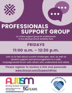 Flyer for the Professional Support Group